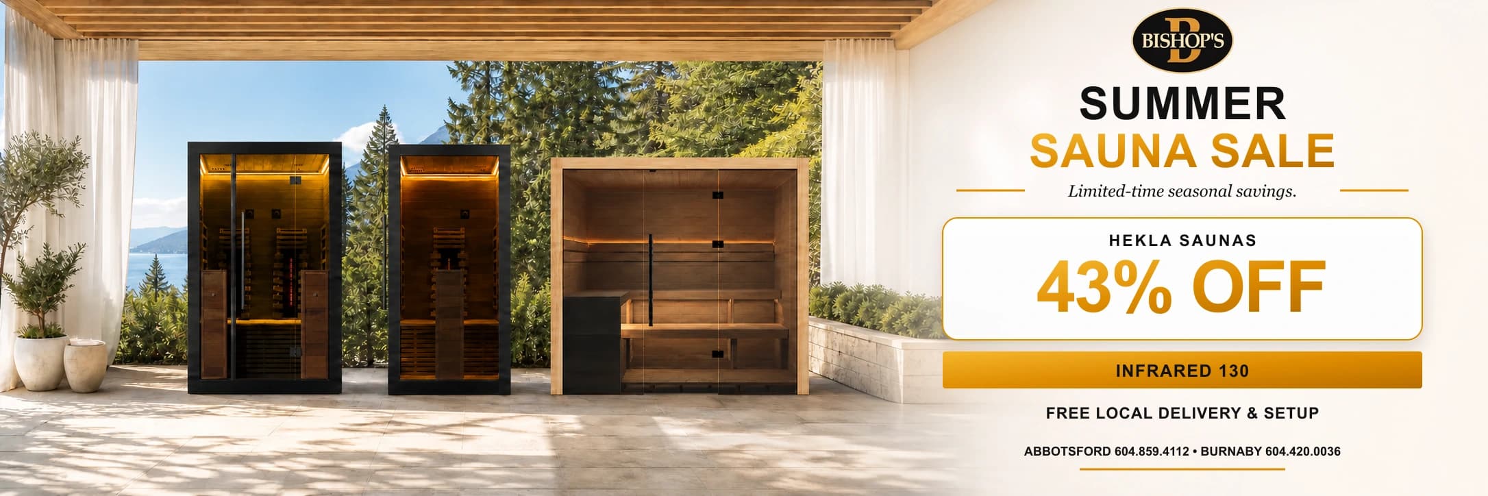 Sauna sale featuring a bright premium home wellness space